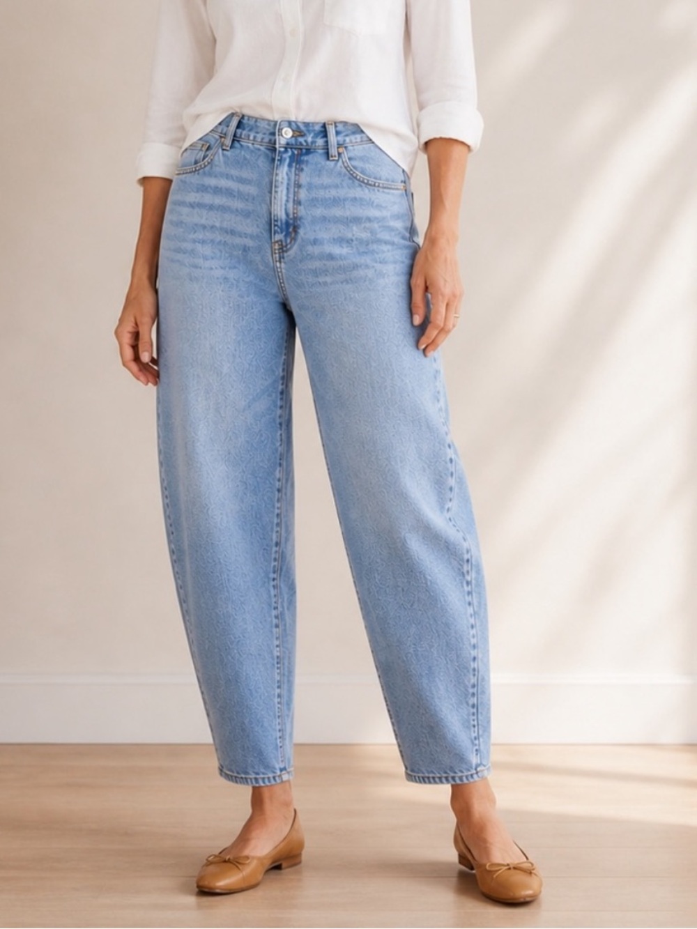 Talbots Relaxed Barrel Jean Denim Ankle Length High Waist Women's 14 Petite. NWT